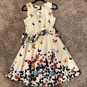Floral butterfly 1950’s swing style dress, NWT
